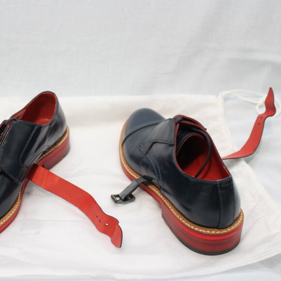 Navy Tommy Hilfiger Collection strapped oxfords with red soles main image 11